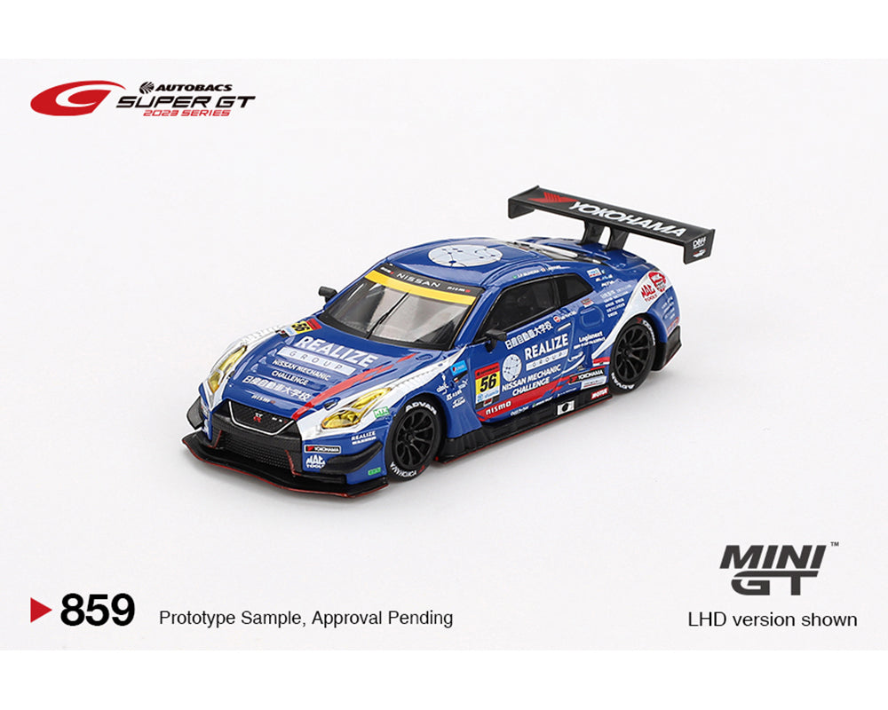 Mini GT 1:64 Japan Exclusive Nissan GT-R NISMO GT3 #56 ” REALIZE NISSAN MECHANIC CHALLENGE GT-R” KONDO RACING 2023 SUPER GT SERIES MGT00859-BL
