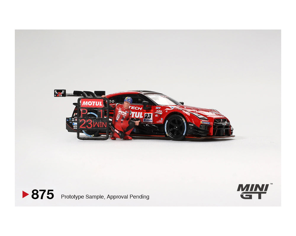 Mini GT 1:64 Nissan GT-R NISMO #23 “MOTUL AUTECH GT-R 2021” SUPER GT SERIES Suzuka winner W/ Matsuda Figure