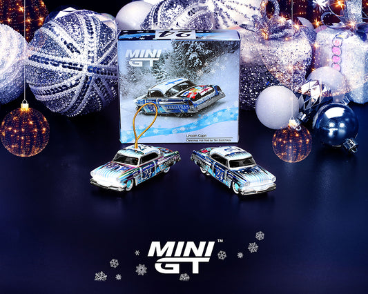 Mini GT 1:64 Lincoln Capri Christmas Hot Rod Set by Tim Sadchikov 2024 Christmas Edition Limited 9,999 Set MGT00888-L