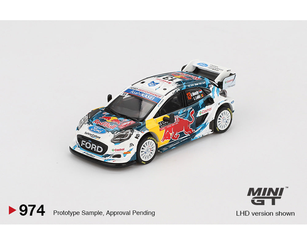 Mini GT 1:64 Ford Puma Rally1 #13 M-Sport Ford WRT 2024 Rally Monte Carlo MGT00974-BL (Preorder)