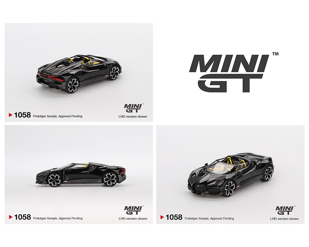 (Preorder) Mini GT 1:64 Bugatti W16 – Mistral Black MGT01058-BL