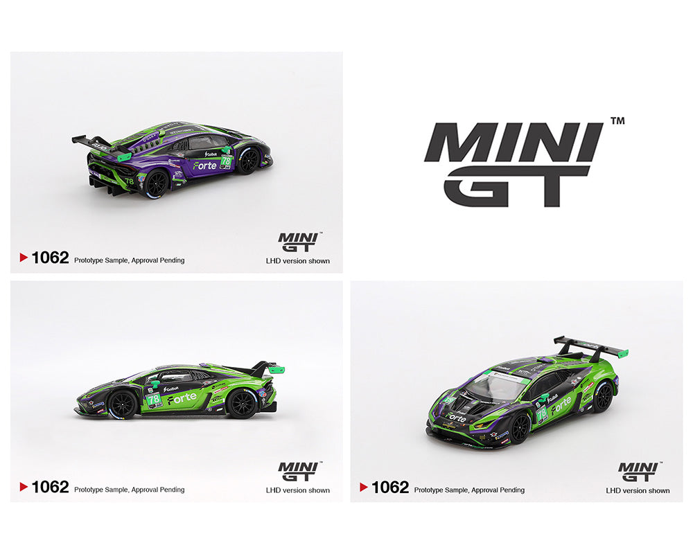 (Preorder) Mini GT 1:64 Lamborghini Huracán GT3 EVO2 #78 Forte Racing 2024 IMSA Daytona 24 Hrs MGT01062-BL