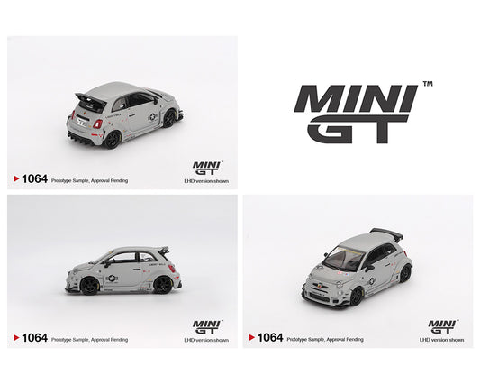 (Preorder) Mini GT 1:64 Abarth 595 LB-WORKS x Abas Works Fighters – Matte Grey