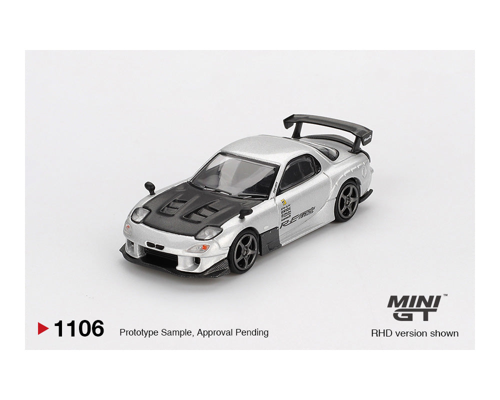 (Preorder) Mini GT 1:64 Mazda RX-7 RE-Amemiya – Silver Metallic MGT01106-BL