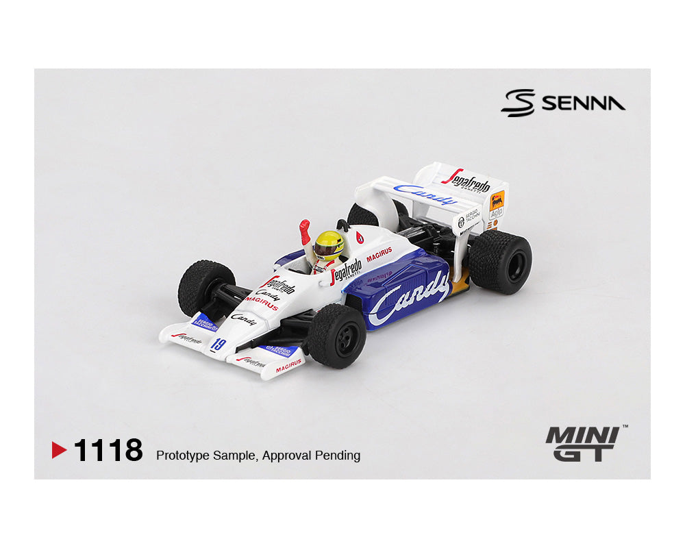 (Preorder) Mini GT 1:64 Toleman TG184 #19 Ayrton Senna 1984 Monaco Grand Prix 2nd Place MGT01118-BL