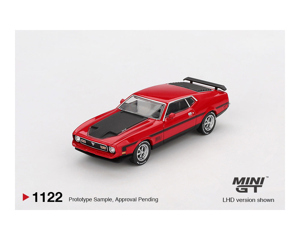 (Preorder) Mini GT 1:64 Ford Mustang Mach1 1971 – Race Red MGT01122-BL