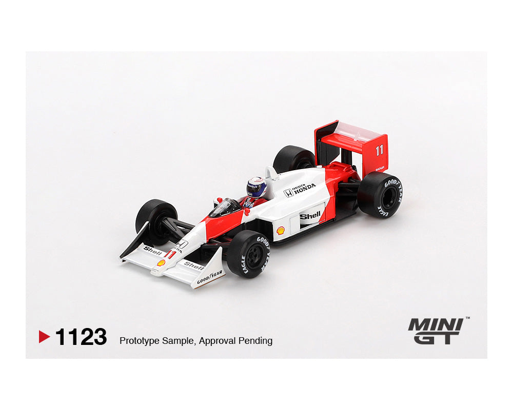 (Preorder) Mini GT 1:64 McLaren MP4/4 #11 Alain Prost 1988 Japanese Grand Prix 2nd Place MGT01123-BL