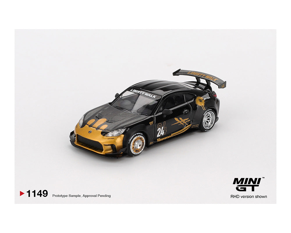 (Preorder) Mini GT 1:64 Toyota GR86 LB★Nation – Black / Gold MGT01149-BL