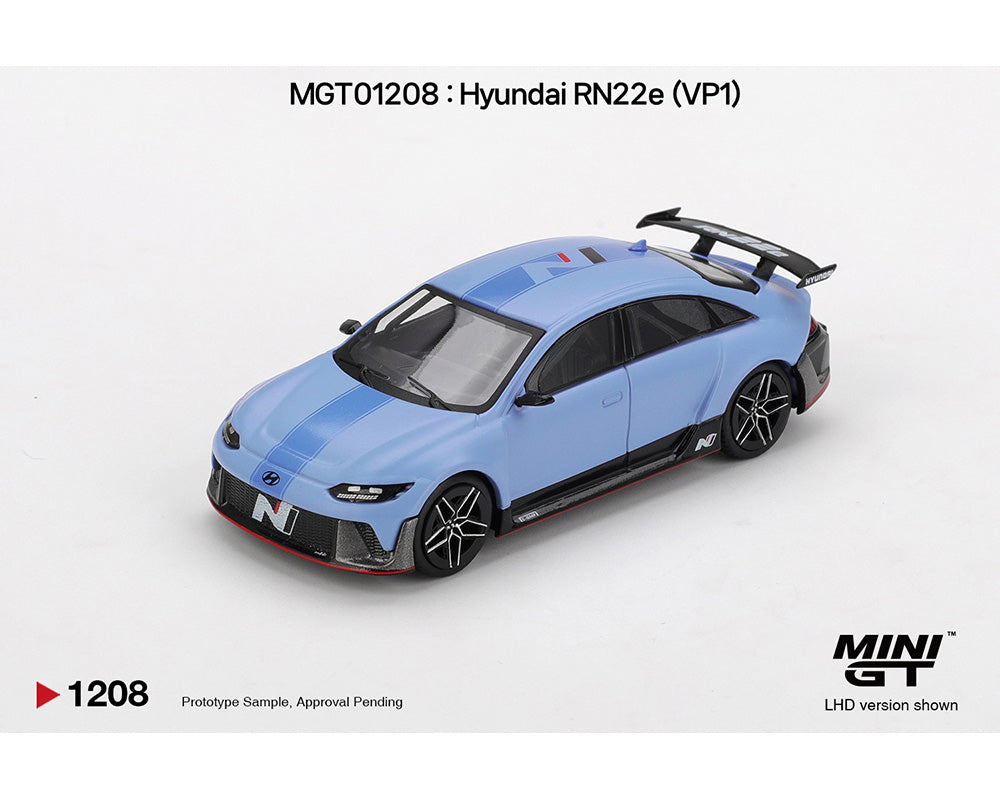 Model car of Hyundai RN22e on a white background with 'MINI GT' branding.