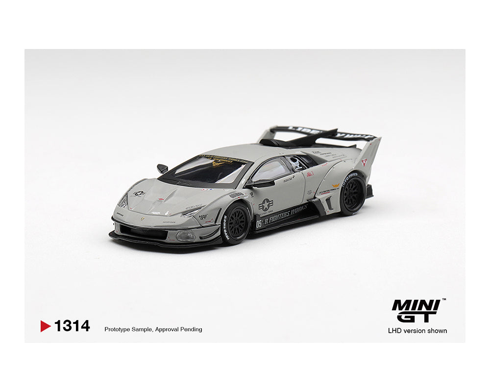 Model car of a sports car on a white background with 'MINI GT' branding.