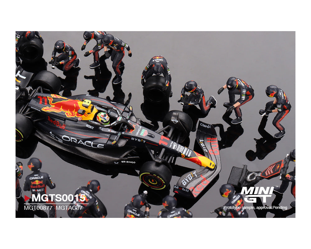 Mini GT 1:64 Oracle Red Bull Racing RB19 #11 Sergio Pérez 2023 F1 Japanese Grand Prix Pit Crew Set Limited Edition 5000 Sets (Preorder)