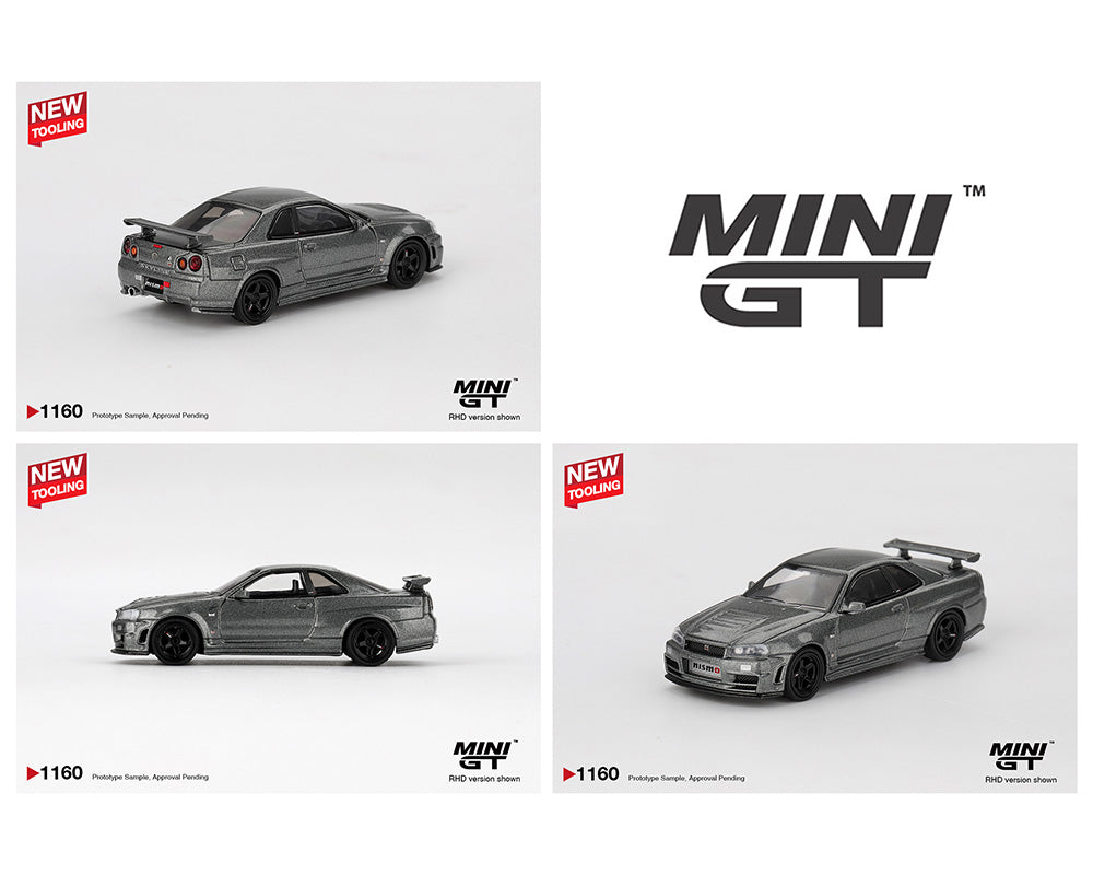 Mini GT 1:64 Nissan Skyline GT-R Dark Metal Gray (NISMO BNR34 CRS