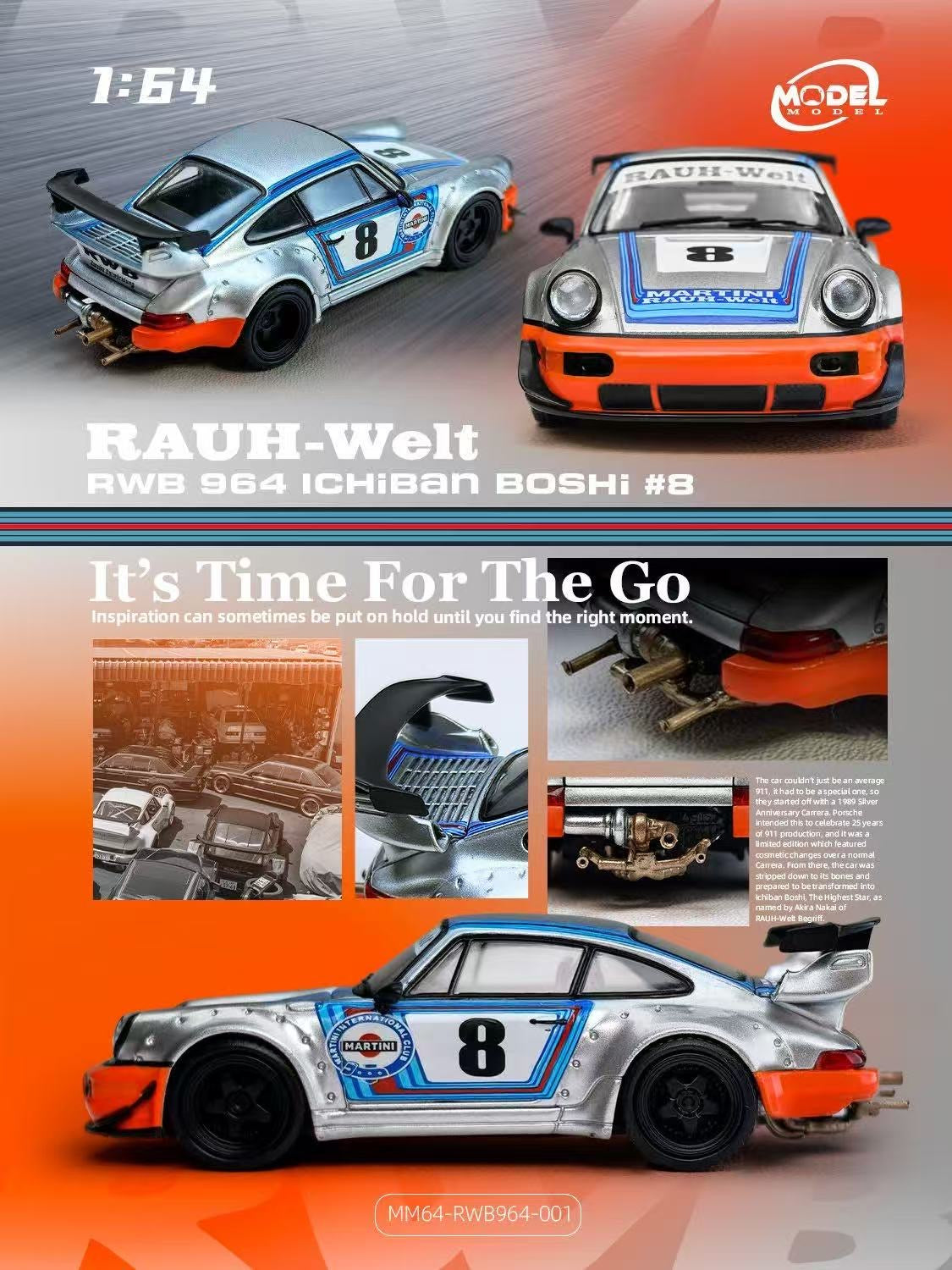 ModelModel 1:64 Porsche RWB 964 ICHIBAN BOSHI #8 MM64-RWB964-001