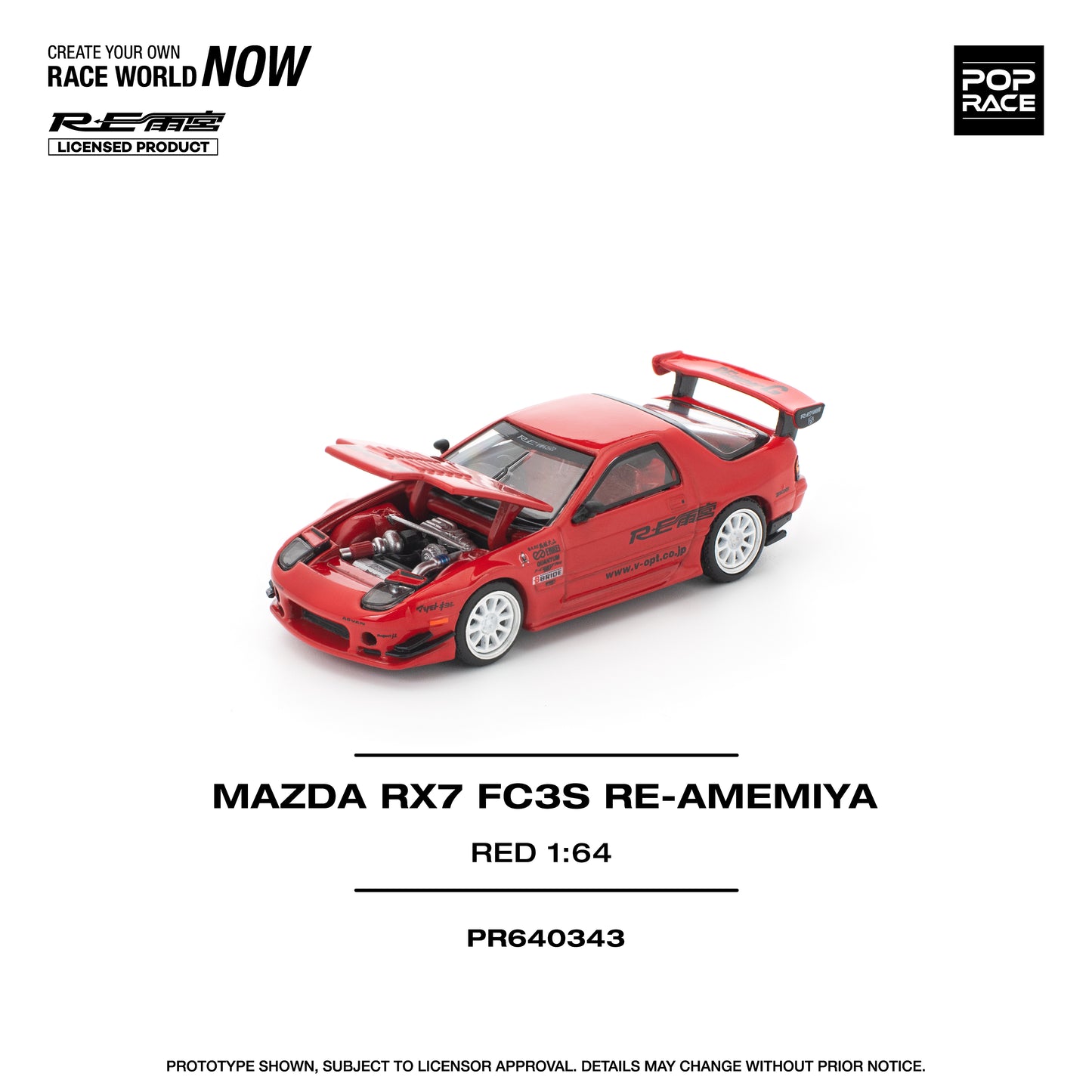 (Preorder) Pop Race 1:64 MAZDA RX7 FC3S RE-AMEMIYA RED PR640343