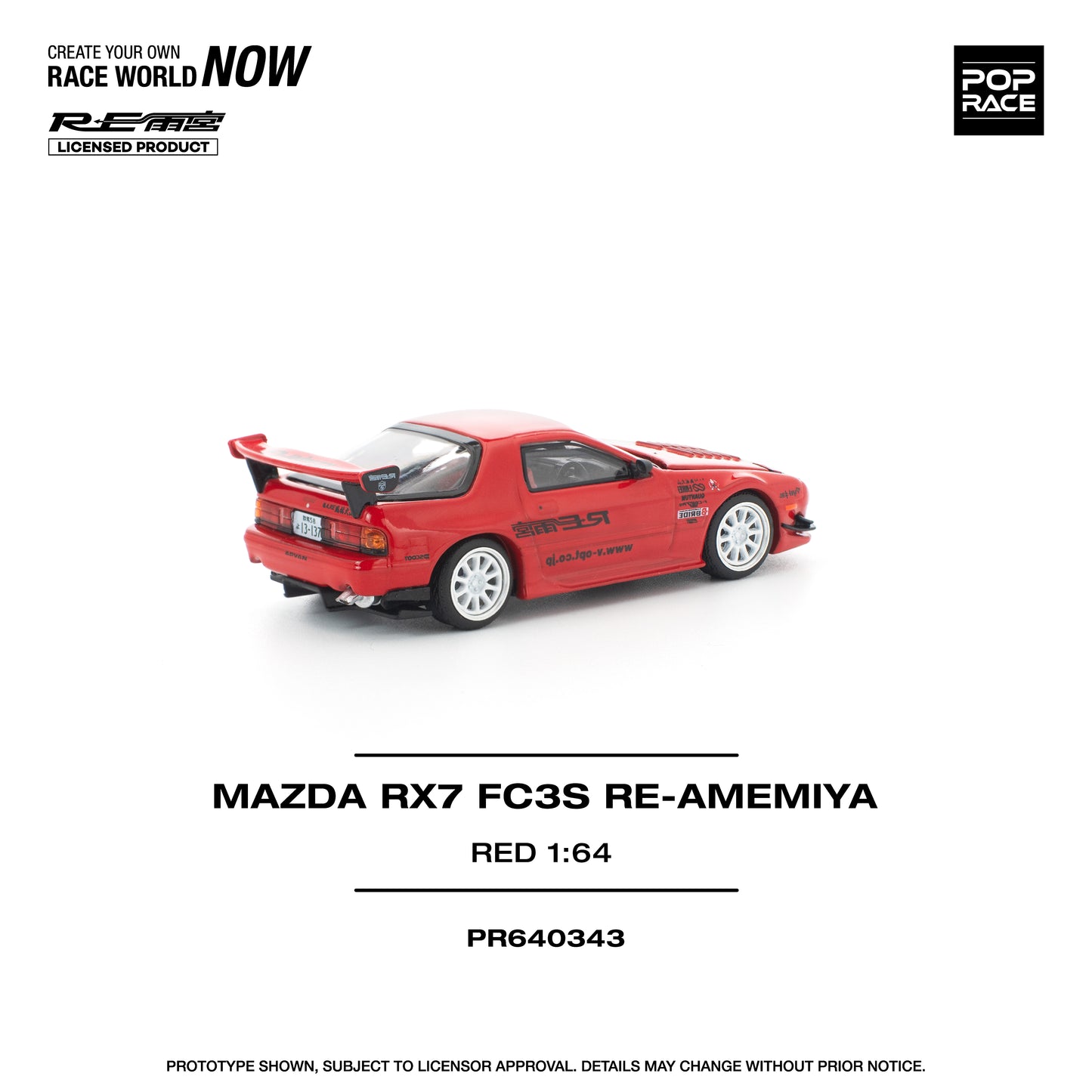 (Preorder) Pop Race 1:64 MAZDA RX7 FC3S RE-AMEMIYA RED PR640343