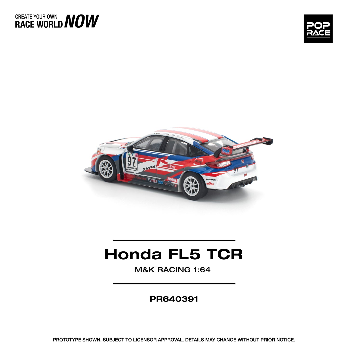 (Preorder) Pop Race 1:64 HONDA CIVIC TYPE-R (FL5) TCR - M&K RACING PR640391