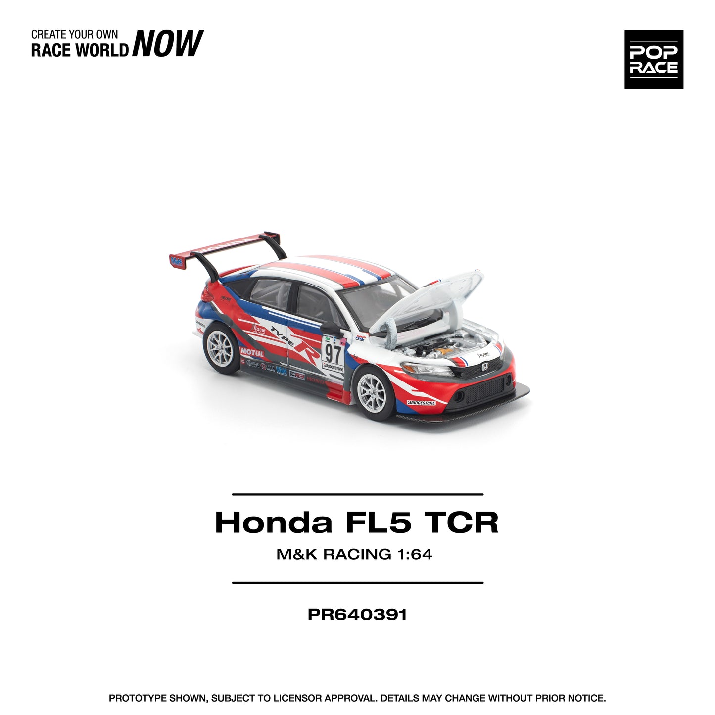 (Preorder) Pop Race 1:64 HONDA CIVIC TYPE-R (FL5) TCR - M&K RACING PR640391