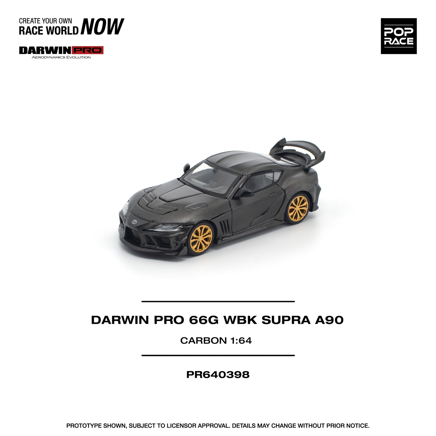 (Preorder) Pop Race 1:64 DARWIN PRO 66G WBK SUPRA A90 CARBON EDITION PR640398