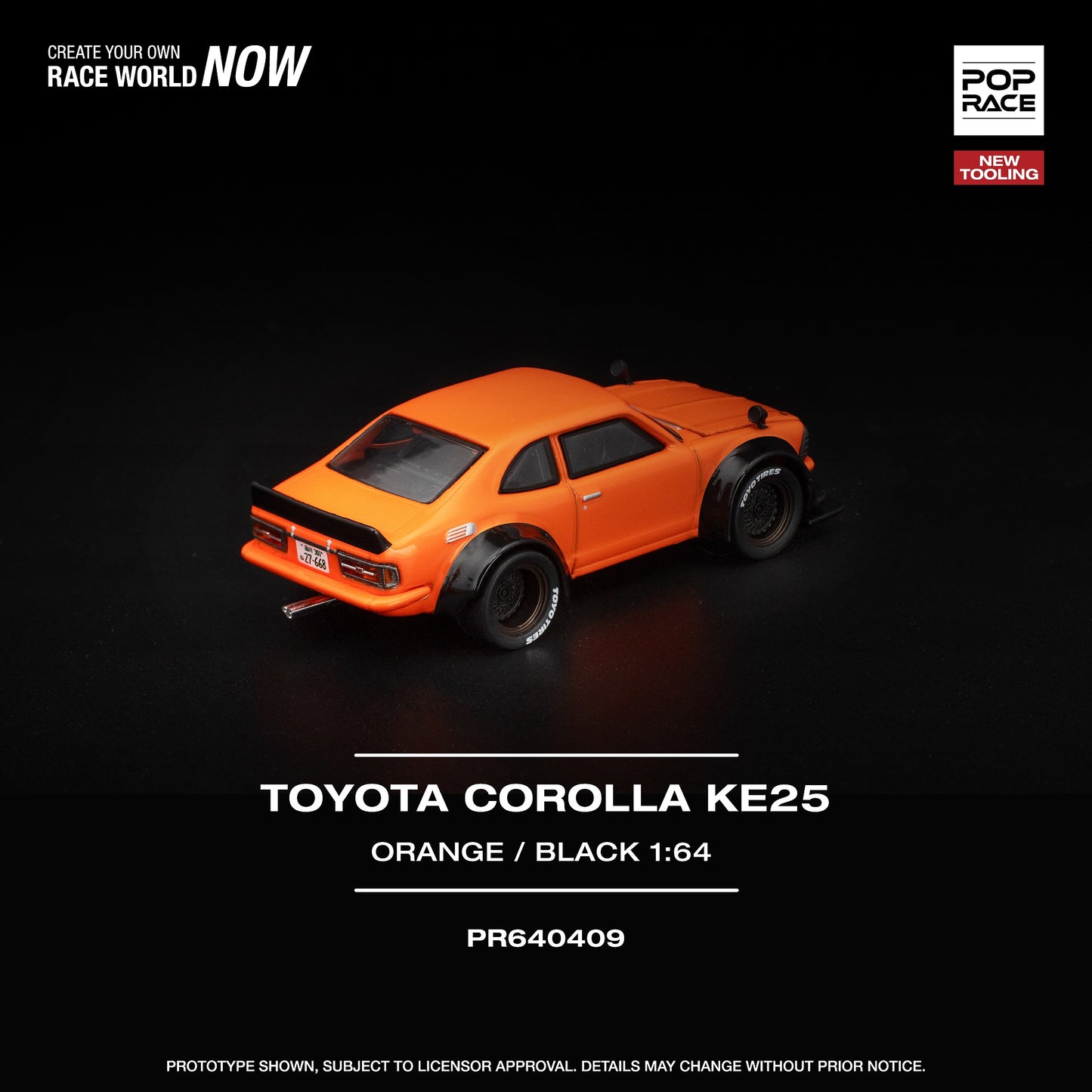 (Preorder) Pop Race 1:64 TOYOTA COROLLA KE25 ORANGE PR640409