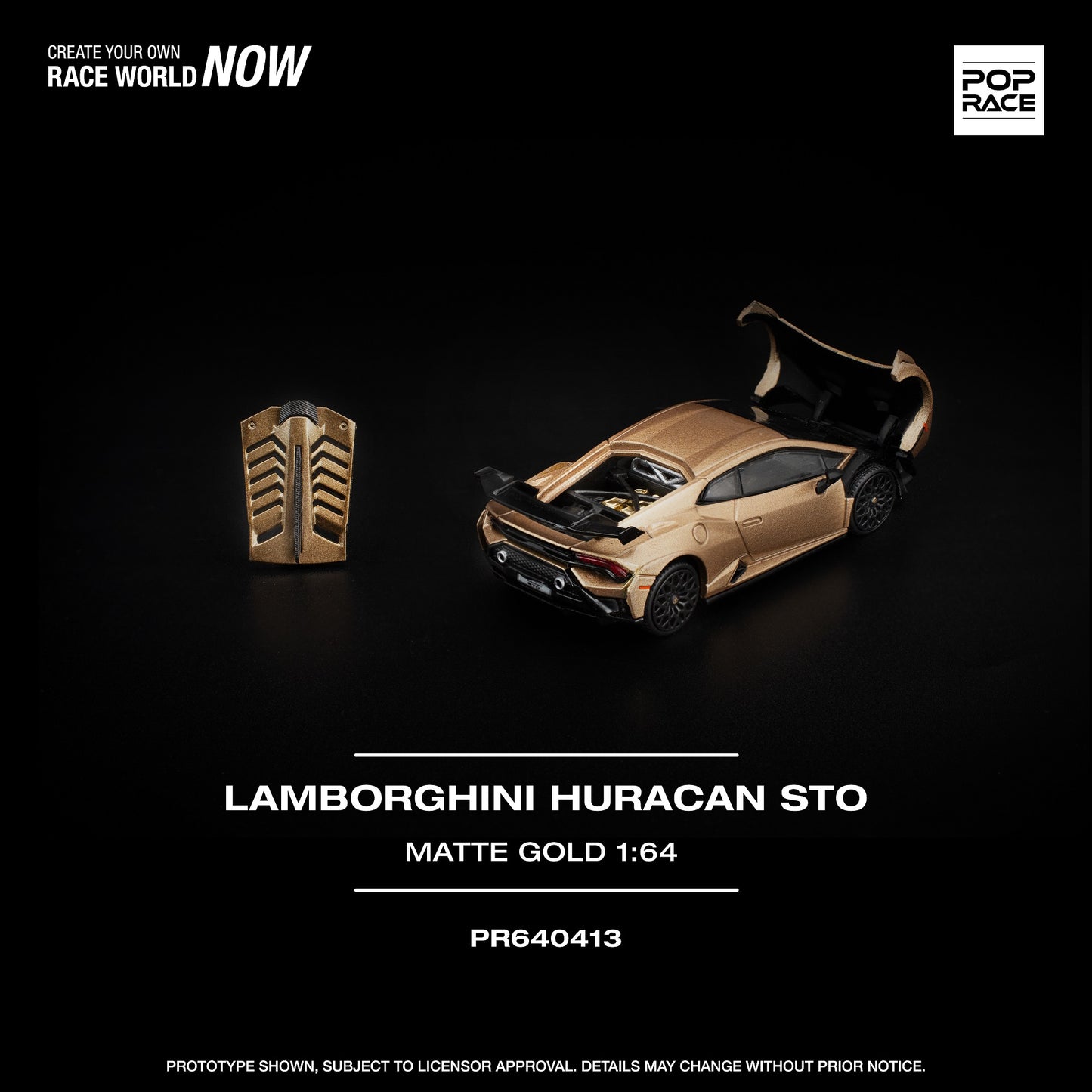 (Preorder) Pop Race 1:64 LAMBORGHINI HURACAN STO MATTE GOLD PR640413