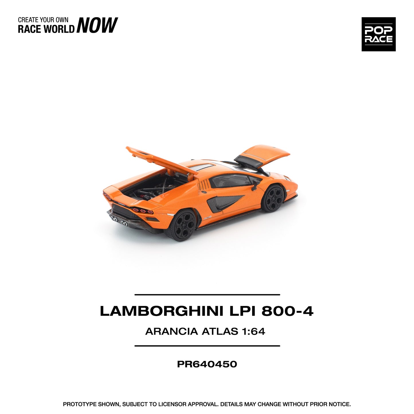 (Preorder) Pop Race 1:64 LAMBORGHINI COUNTACH LP1 800-4 ARANCIA ATLAS PR640450