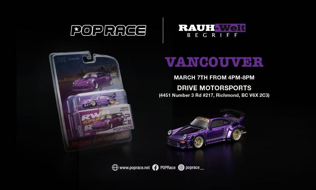 Pop Race 1:64 RWB 930 Purple Chrome - Vancouver 2026 Edition PRB003