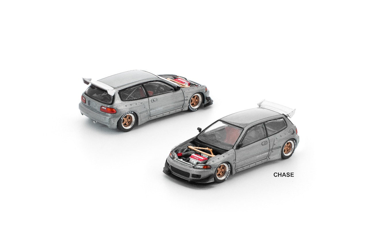Pop Race x Enigma 1:64 PANDEM CIVIC EG6 RAW METAL PRE018