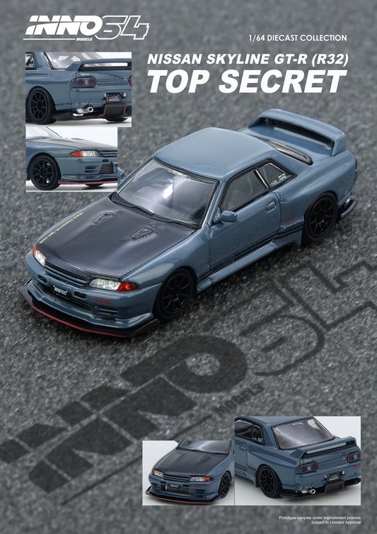 Inno64 1:64 TOP SECRET R32 GT-R Stealth Grey IN64-R32TS-STGR