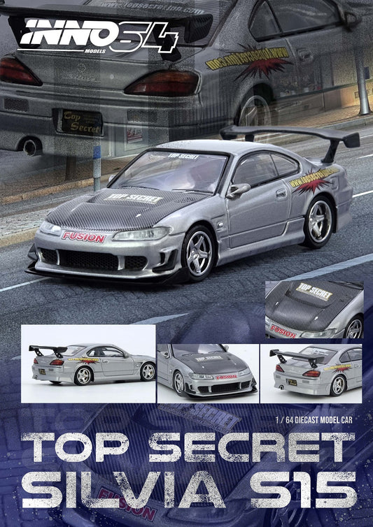 (Preorder) Inno64 1:64 TOP SECRET SILVIA (S15) Silver IN64-S15TS-SIL