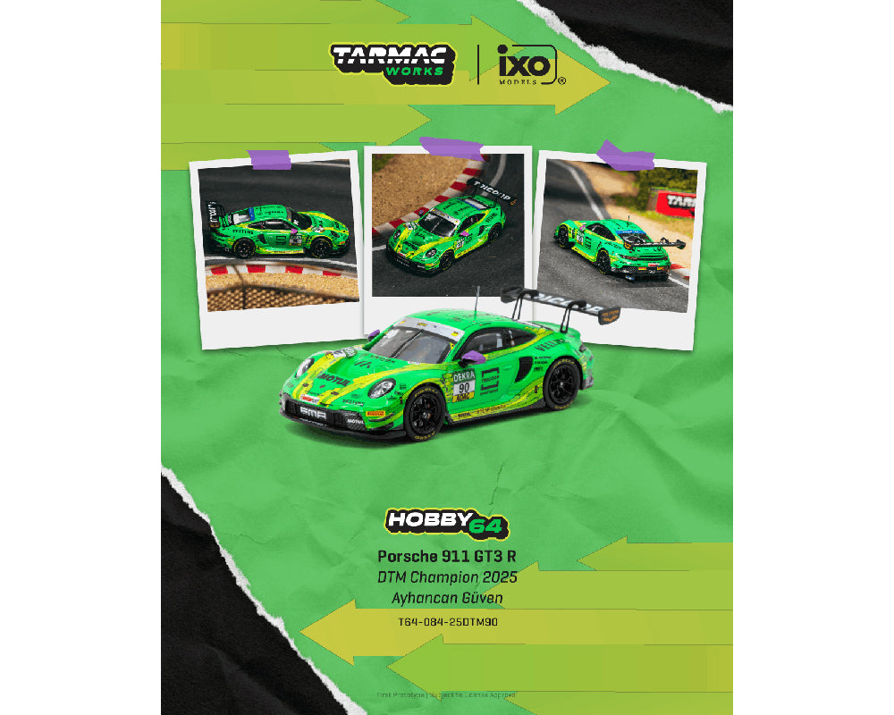 (Preorder) Tarmac Works 1:64 Porsche 911 GT3 R DTM Champion 2025 Ayhancan Güven T64-084-25DTM90