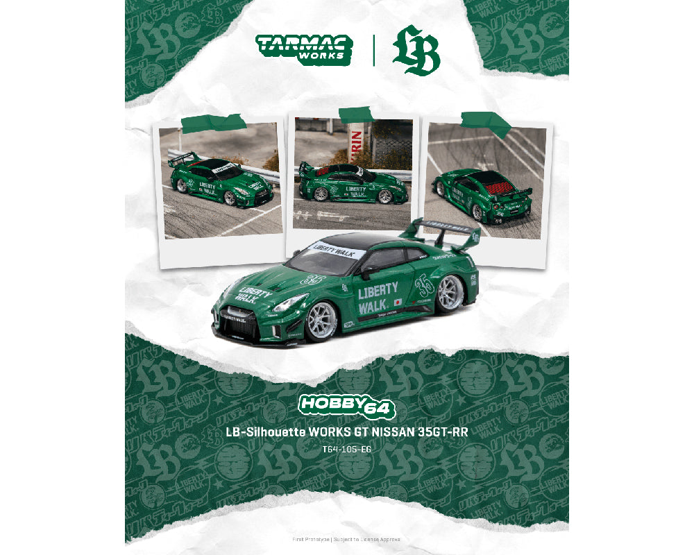 (Preorder) Tarmac Works 1:64 LB-Silhouette WORKS GT NISSAN 35GT-RR – Emerald green T64-105-EG