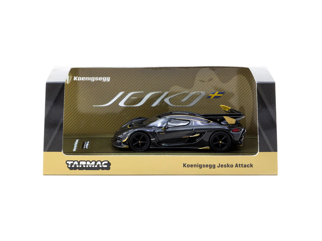 Tarmac Works 1:64 Koenigsegg Jesko Attack Black Carbon Fiber Hong
