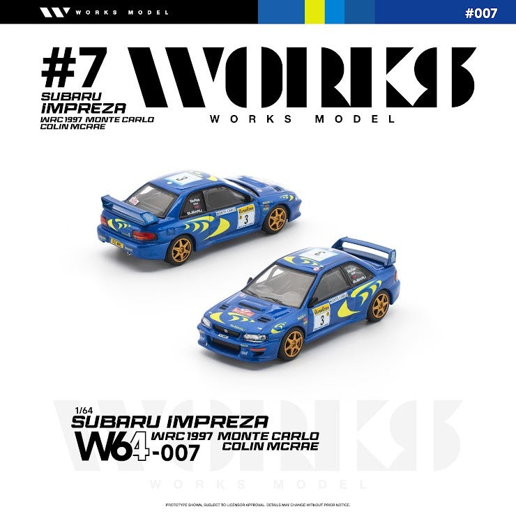 WORKS 1:64 SUBARU IMPREZA WRC 1997 MONTE CARLO COLIN MCRAE W64-007