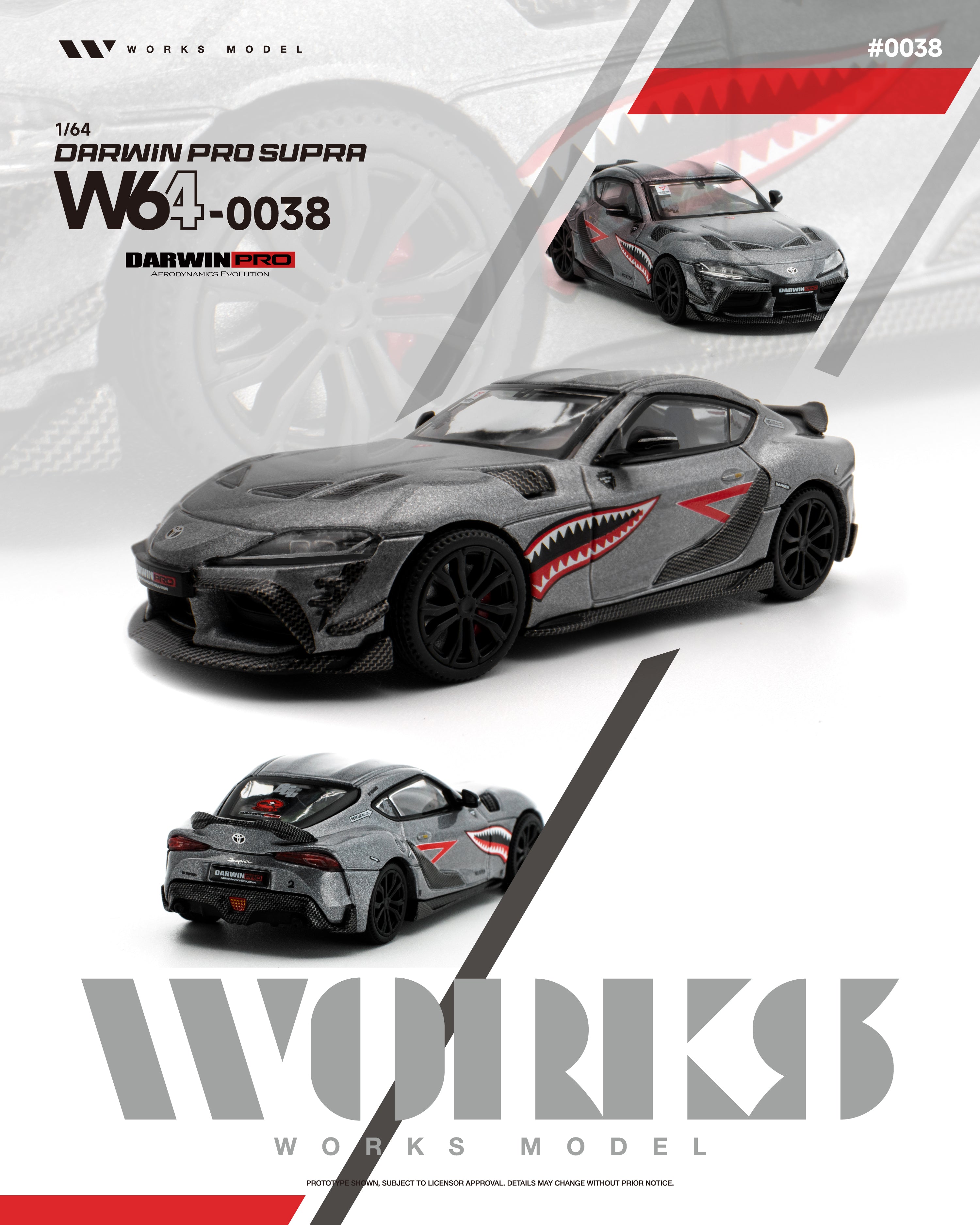 WORKS 1:64 DARWIN PRO SUPRA CARBON GREY W640038 – CarBro MC