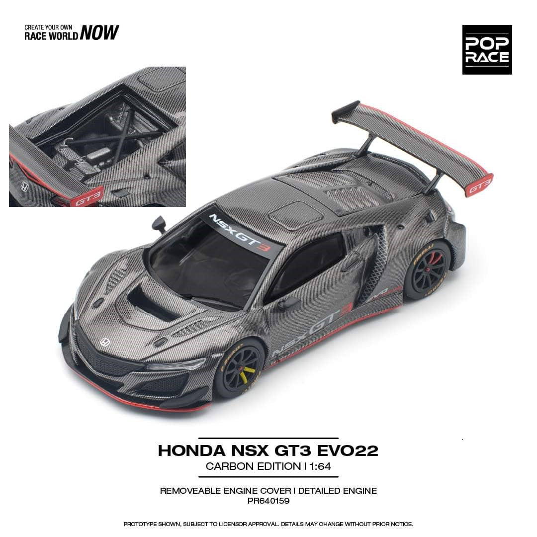 Pop Race 1:64 HONDA NSX GT3 EVO22 CARBON EDITION PR640159