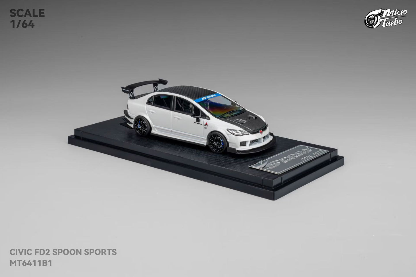 (Coming Soon) Microturbo 1:64 Honda Civic FD2 Spoon White MT6411B1