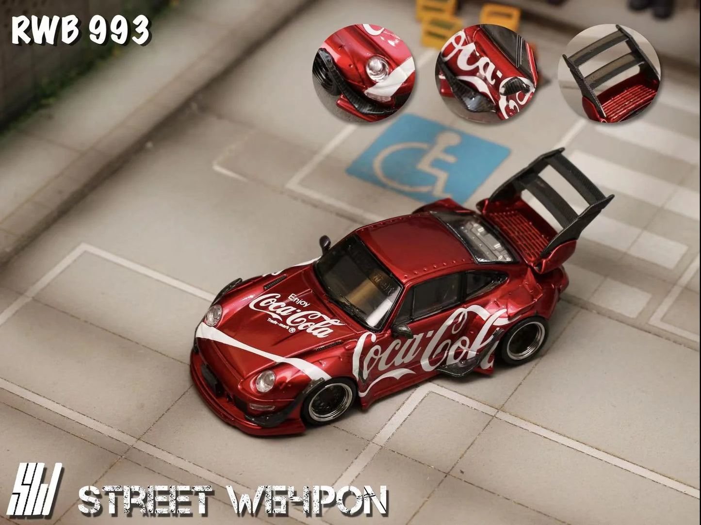 Street Weapon 1:64 Porsche RWB 993 Coca Cola Livery (2 Versions)