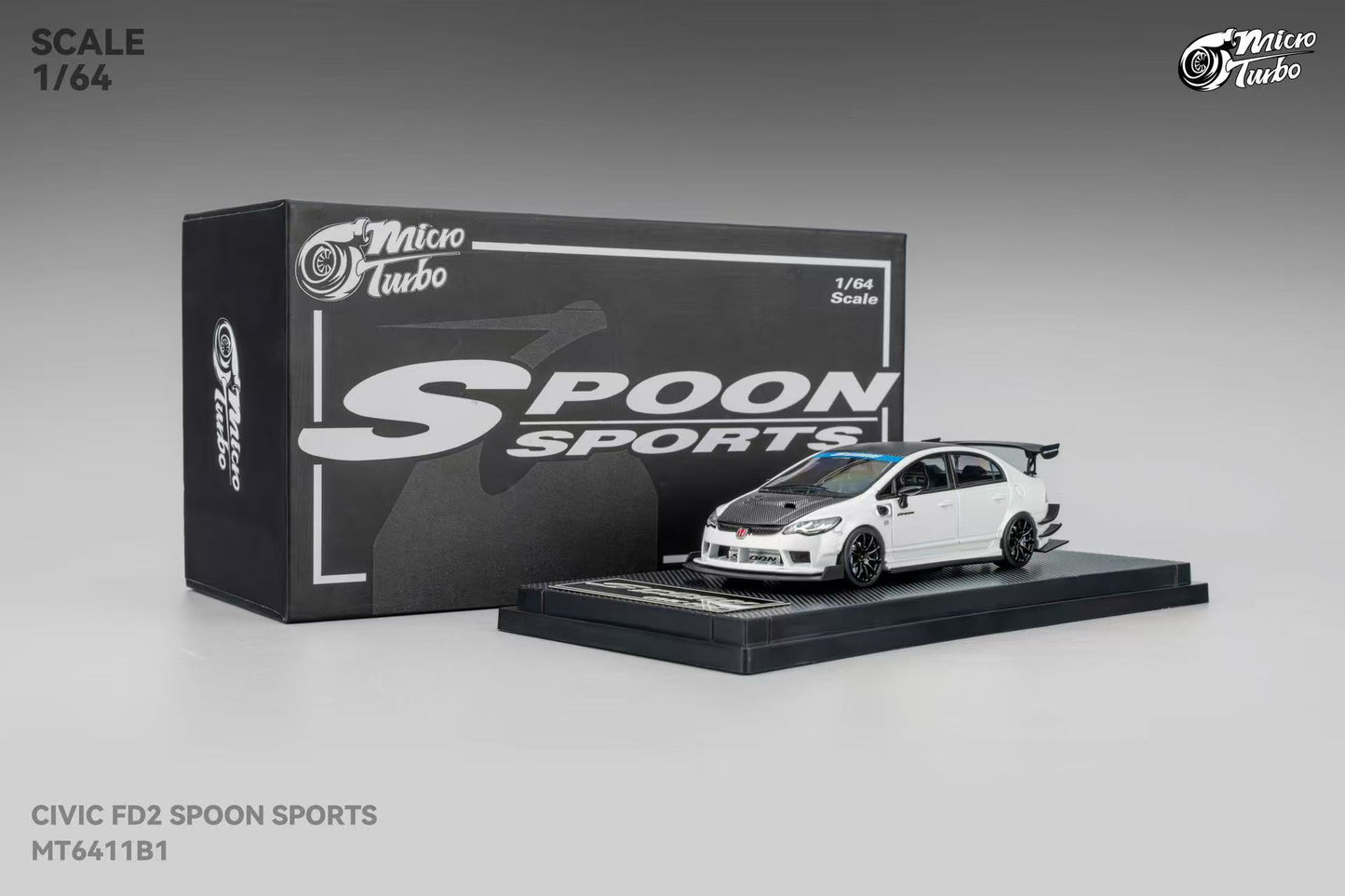 (Coming Soon) Microturbo 1:64 Honda Civic FD2 Spoon White MT6411B1