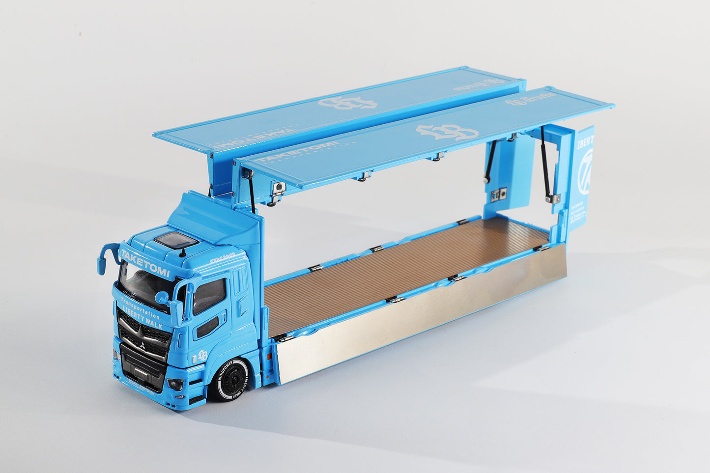 (Preorder) GCD 1:64 LB-Trucks Mitsubishi Fuso Super Great Transporter Baby BLUE KS-073-576