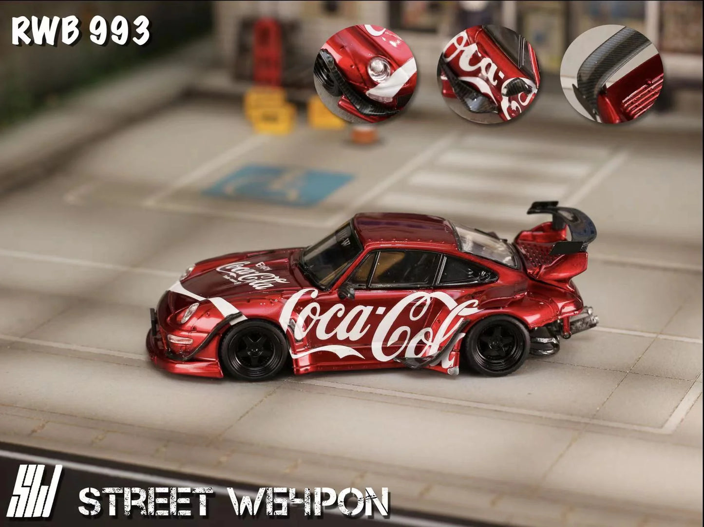 Street Weapon 1:64 Porsche RWB 993 Coca Cola Livery (2 Versions)
