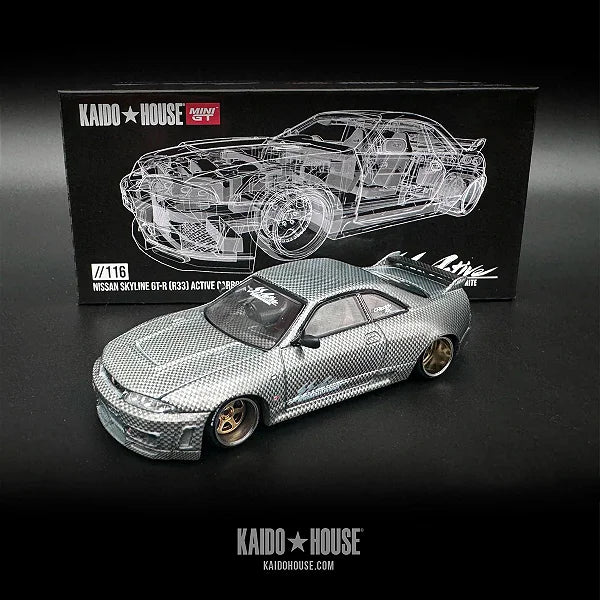 Kaido House + Mini GT 1:64 Nissan Skyline GT-R (R33) Active Carbon
