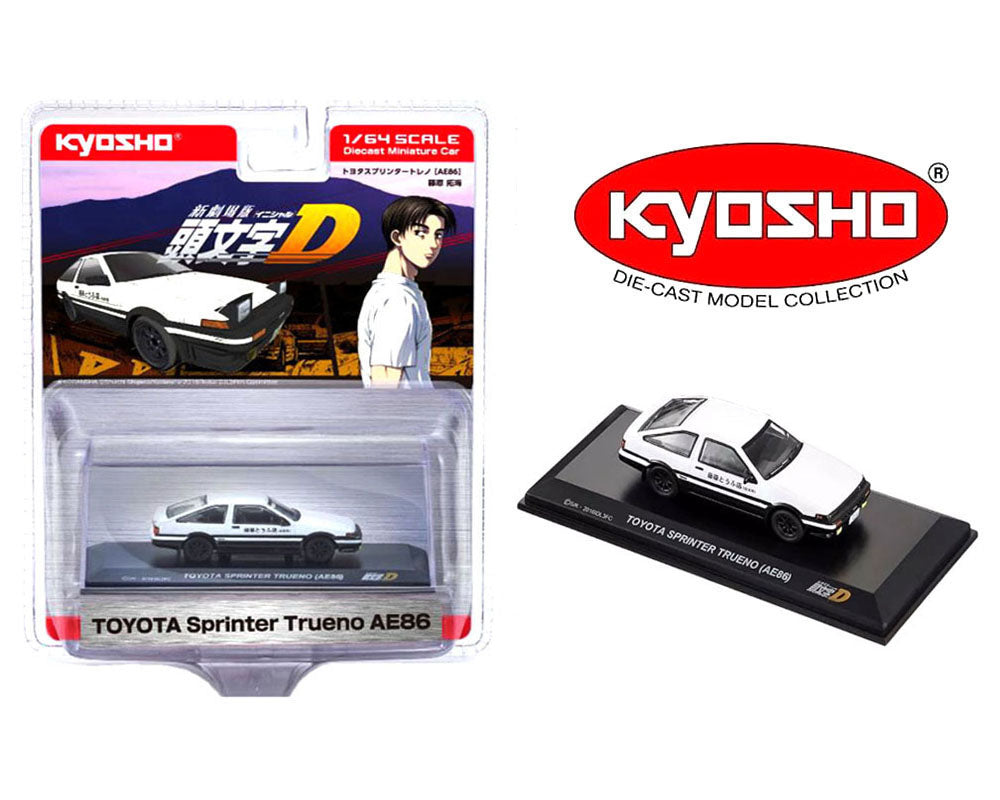 Kyosho 1:64 Initial D Toyota Sprinter Trueno AE86 - White - Limited Edition 07057A1B