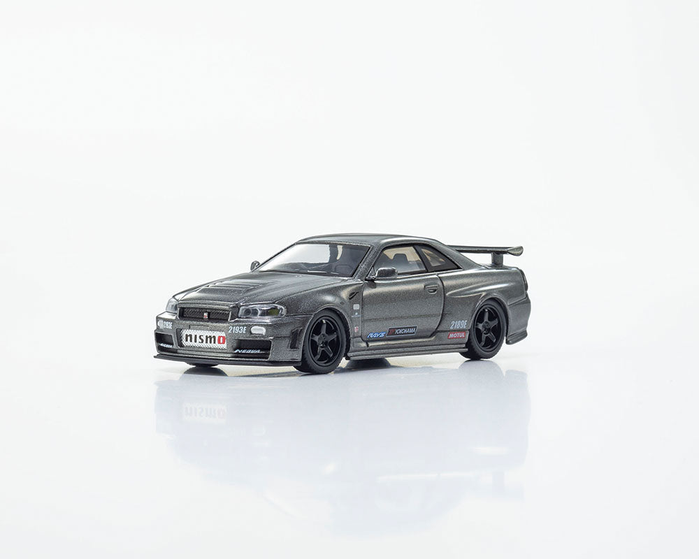 Kyosho 1:64 Nissan Skyline GT-R with LED Grey (NISMO BNR34 CRS Version) 07130LGR
