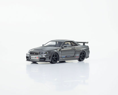 Kyosho 1:64 Nissan Skyline GT-R with LED Grey (NISMO BNR34 CRS Version) 07130LGR