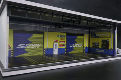 G-FANS 1:64 Garage with Lights Diorama Model (Spoon Theme) 710023