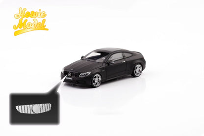 Black model car with headlights on a white background, featuring the 'Hotw Model' logo.