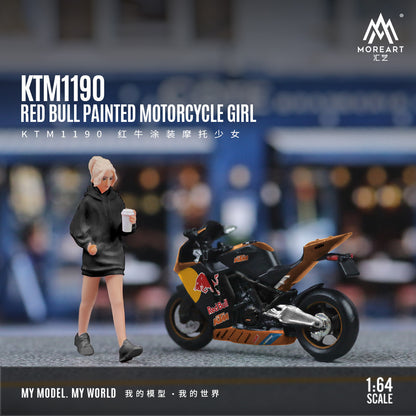 MoreArt 1:64 Red Bull Painted Motorcycle Girl