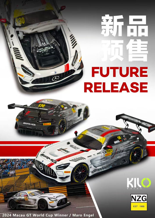 Promotional image of racing cars with 'Future Release' text and Kilo NZG branding.
