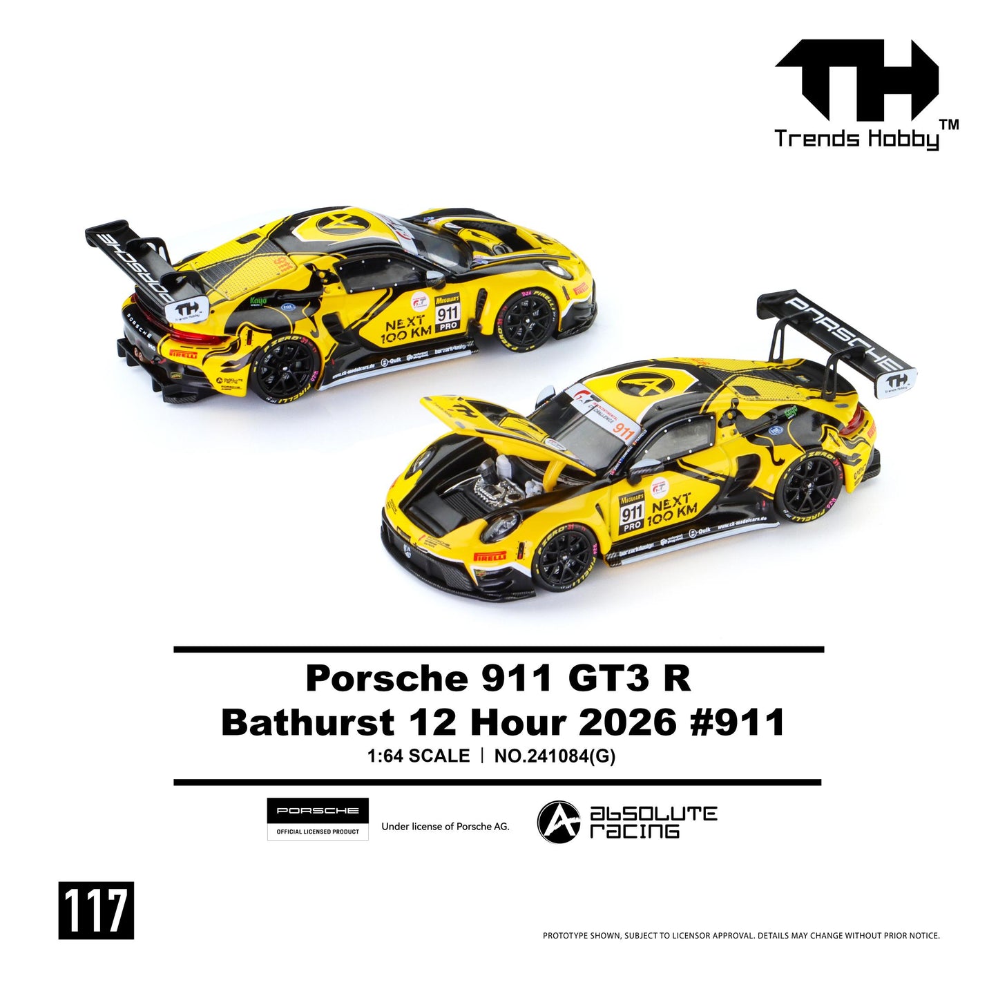 (Preorder) Trends Hobby 1:64 Porsche 911 GT3 R - B12H 2026 #911 241084(G)