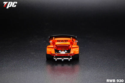 Model car with 'RWB' branding on a dark background